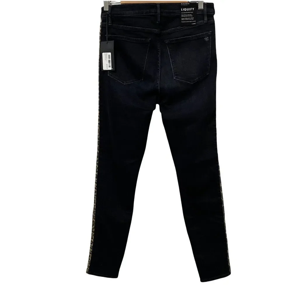 Black Orchid Gisele High Rise Super Skinny Jeans Side Stripes in Raven 27 $198